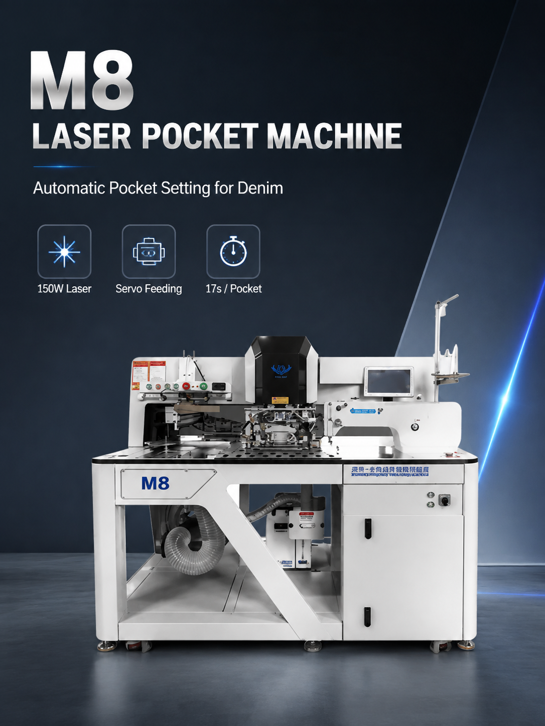 M8 Automatic Laser Pocket Machine with Adjustable Molds detail image 1