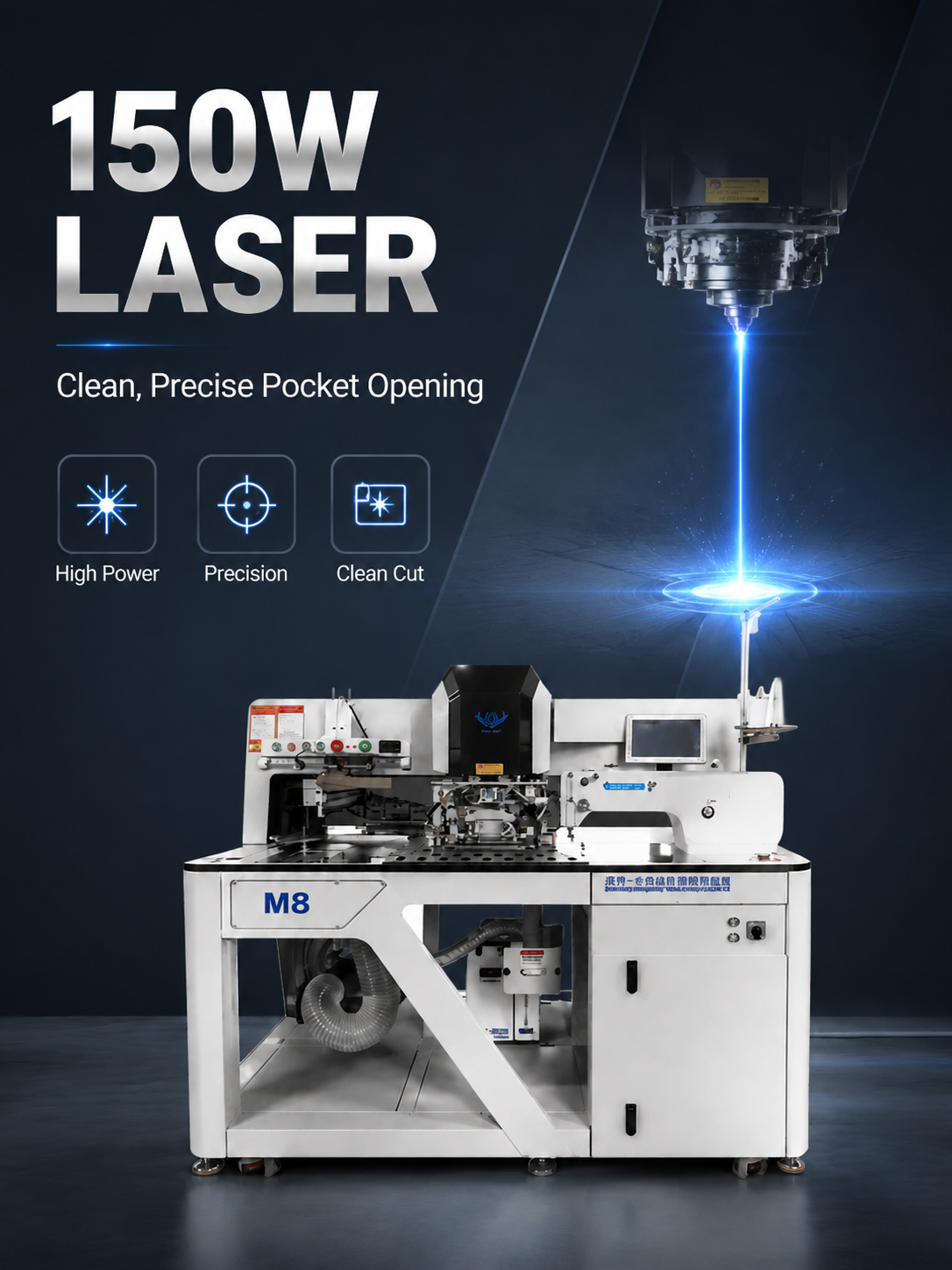 M8 Automatic Laser Pocket Machine with Adjustable Molds detail image 2
