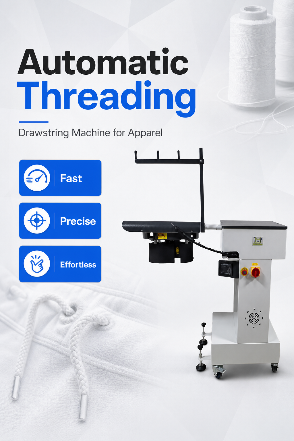 Automatic Intelligent Drawstring Threading Machine for Apparel detail image 1