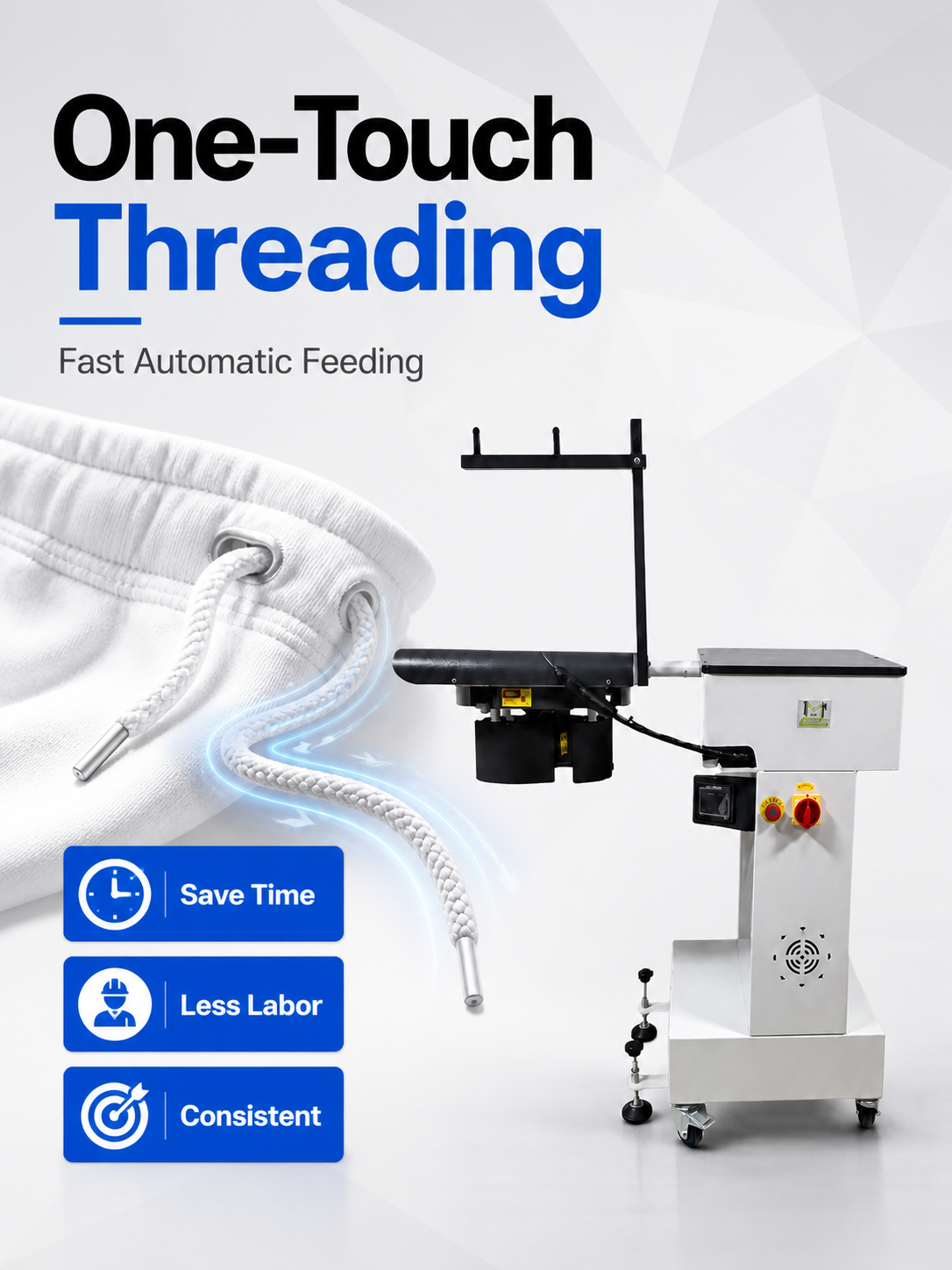 Automatic Intelligent Drawstring Threading Machine for Apparel detail image 3