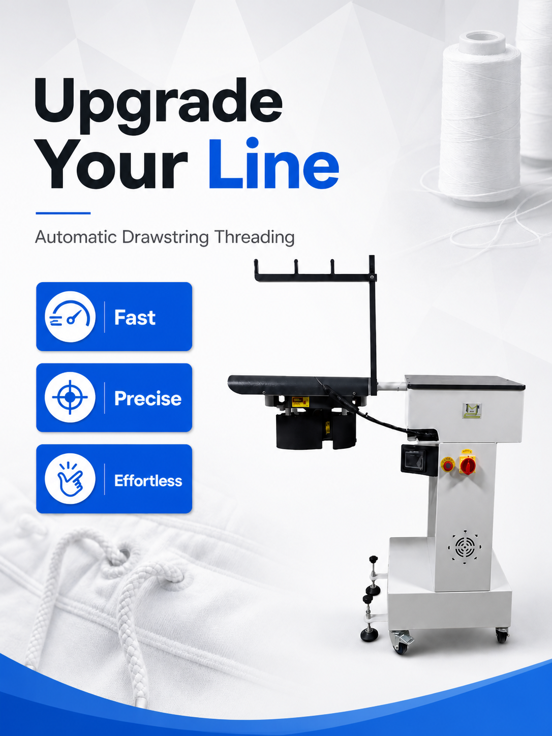 Automatic Intelligent Drawstring Threading Machine for Apparel detail image 8