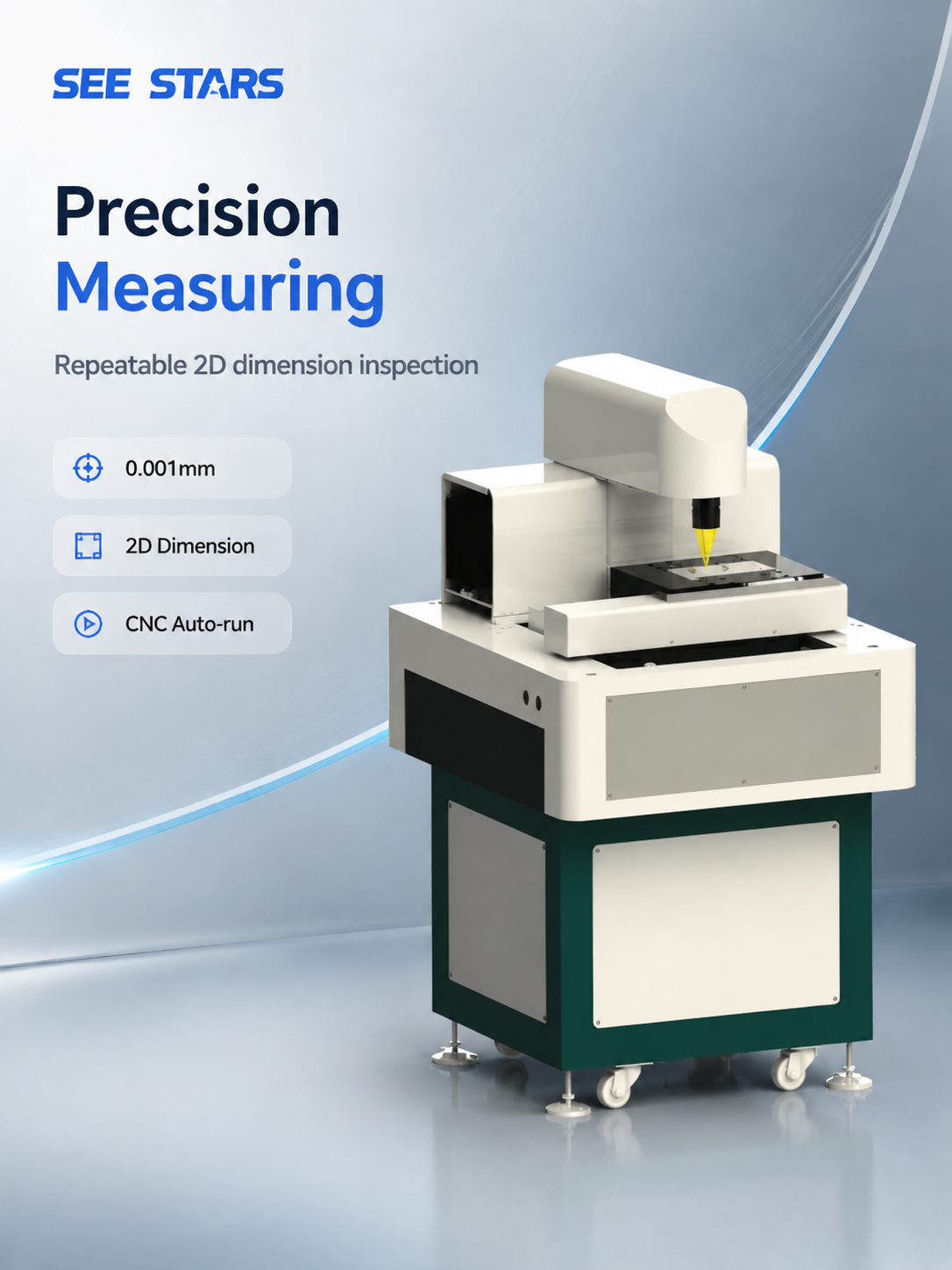 2D CNC Video Measuring Machine | Manual Semi-auto Gantry Vision Measuring Equipment SEE STARS detail image 3