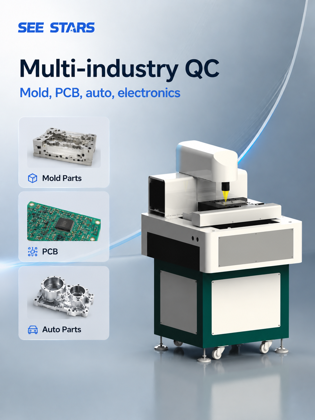 2D CNC Video Measuring Machine | Manual Semi-auto Gantry Vision Measuring Equipment SEE STARS detail image 6