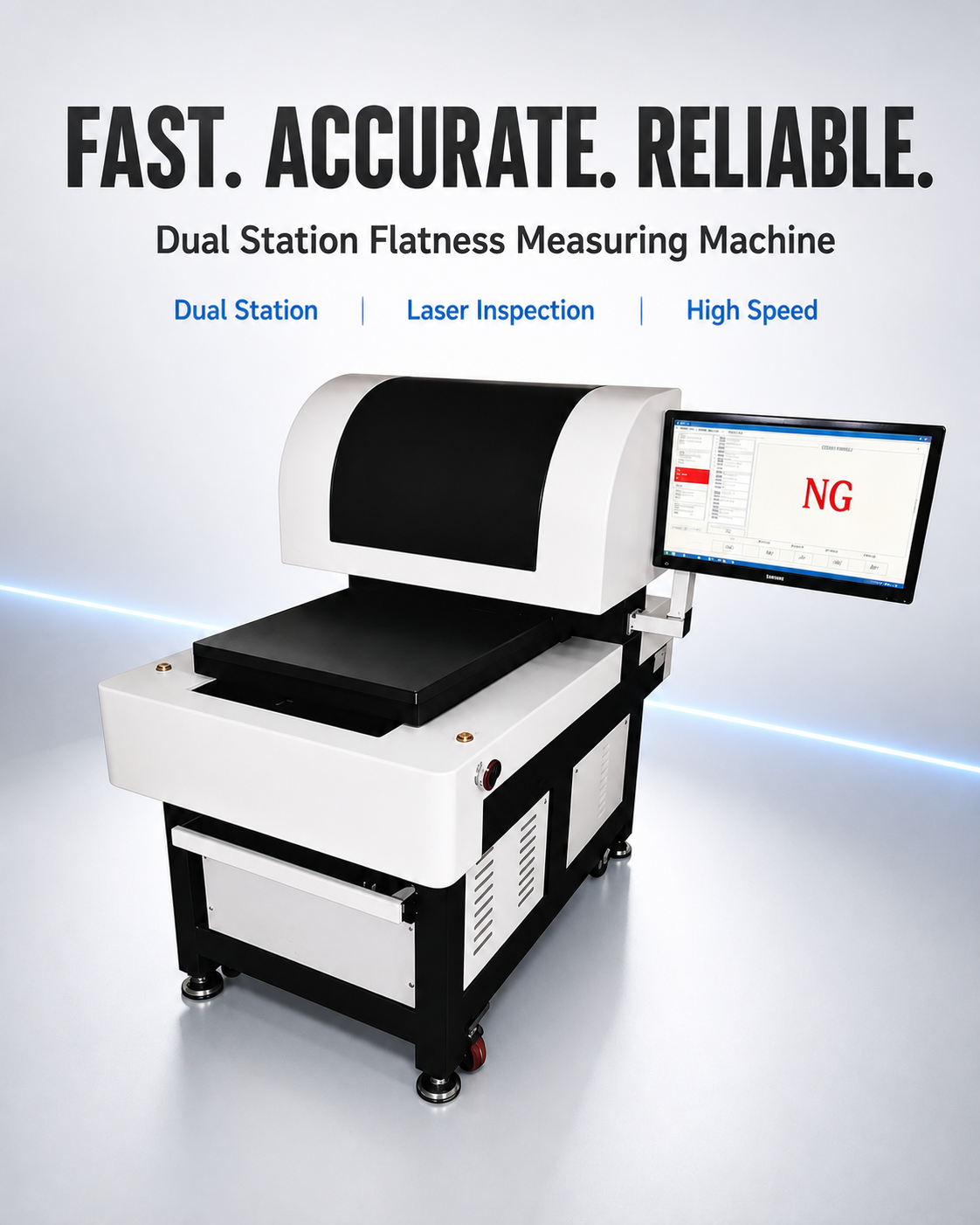 Dual Station Flatness Measuring Machine High Speed Laser Flatness Inspection Equipment detail image 8